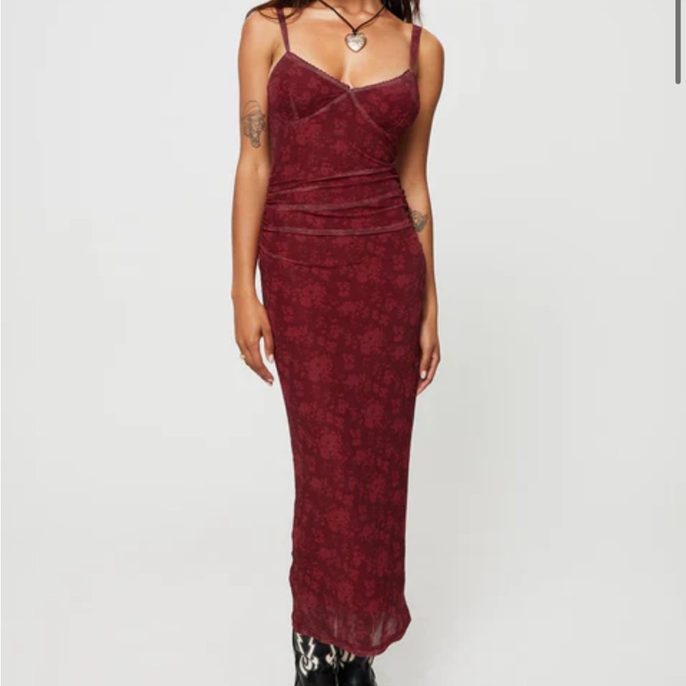 Princess Polly | Cotter Maxi Dress Burgundy Floral